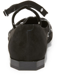 schwarze Wildleder Ballerinas mit geometrischem Muster von Rebecca Minkoff