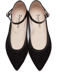 schwarze Wildleder Ballerinas von Repetto