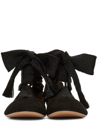 schwarze Wildleder Ballerinas von Chloé