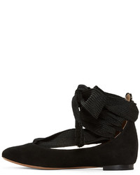 schwarze Wildleder Ballerinas von Chloé