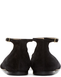 schwarze Wildleder Ballerinas von Jimmy Choo