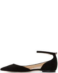 schwarze Wildleder Ballerinas von Jimmy Choo