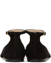 schwarze Wildleder Ballerinas von Jimmy Choo