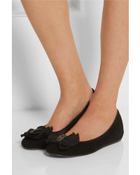 schwarze Wildleder Ballerinas von Lanvin