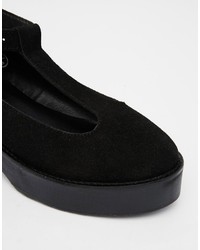 schwarze Wildleder Ballerinas von Park Lane