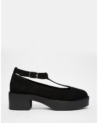 schwarze Wildleder Ballerinas von Park Lane