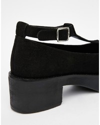 schwarze Wildleder Ballerinas von Park Lane