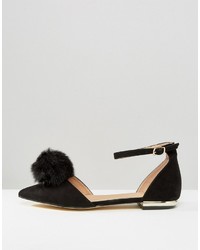 schwarze Wildleder Ballerinas von Miss KG