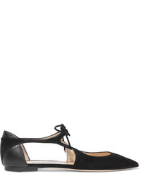 schwarze Wildleder Ballerinas von Jimmy Choo