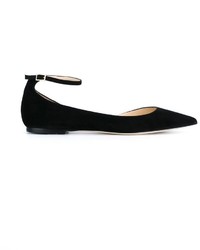 schwarze Wildleder Ballerinas von Jimmy Choo