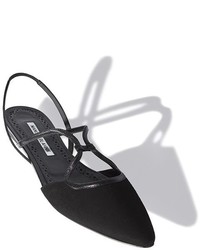 schwarze Wildleder Ballerinas von Manolo Blahnik