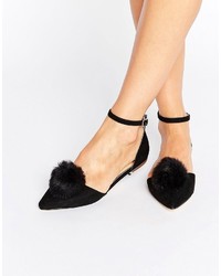 schwarze Wildleder Ballerinas von Miss KG