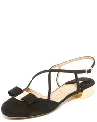 schwarze Wildleder Ballerinas von Salvatore Ferragamo