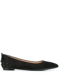 schwarze Wildleder Ballerinas von Tod's