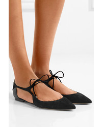 schwarze Wildleder Ballerinas von Jimmy Choo