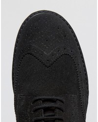 schwarze Wildleder Brogues von Fred Perry