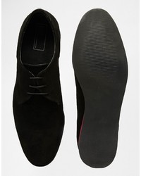schwarze Wildleder Derby Schuhe von Asos