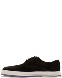 schwarze Wildleder Derby Schuhe von Ann Demeulemeester