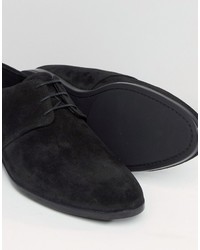 schwarze Wildleder Derby Schuhe von Hugo Boss