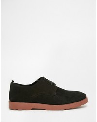 schwarze Wildleder Derby Schuhe von Asos