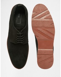 schwarze Wildleder Derby Schuhe von Asos
