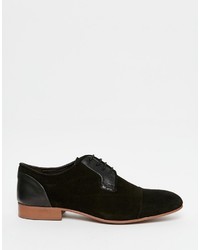 schwarze Wildleder Derby Schuhe von Asos