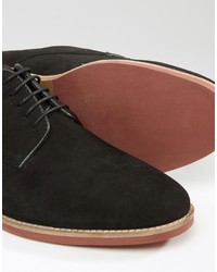 schwarze Wildleder Derby Schuhe von Asos