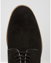 schwarze Wildleder Derby Schuhe von Asos