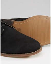 schwarze Wildleder Derby Schuhe von Asos