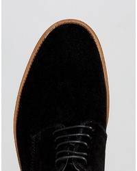 schwarze Wildleder Derby Schuhe von Asos