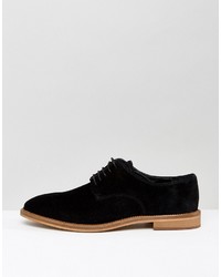 schwarze Wildleder Derby Schuhe von Asos