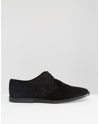 schwarze Wildleder Derby Schuhe von Asos