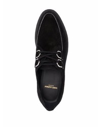 schwarze Wildleder Derby Schuhe von Saint Laurent