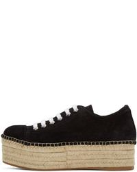 schwarze Wildleder Espadrilles von Miu Miu