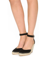 schwarze Wildleder Espadrilles von Loeffler Randall