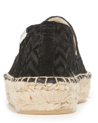 schwarze Wildleder Espadrilles von Soludos