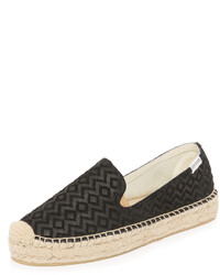 schwarze Wildleder Espadrilles von Soludos