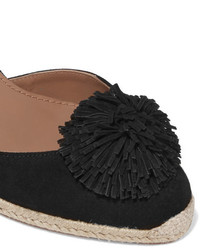 schwarze Wildleder Espadrilles von Aquazzura