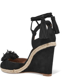 schwarze Wildleder Espadrilles von Aquazzura