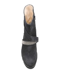 schwarze Wildleder mittelalte Stiefel von Fabiana Filippi