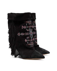 schwarze Wildleder mittelalte Stiefel von Isabel Marant