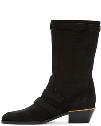 schwarze Wildleder mittelalte Stiefel von Chloé