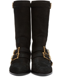 schwarze Wildleder mittelalte Stiefel von Chloé