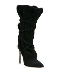 schwarze Wildleder mittelalte Stiefel von Alexandre Vauthier