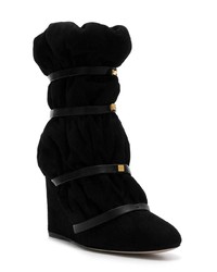 schwarze Wildleder mittelalte Stiefel von Stuart Weitzman