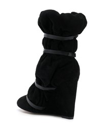 schwarze Wildleder mittelalte Stiefel von Stuart Weitzman