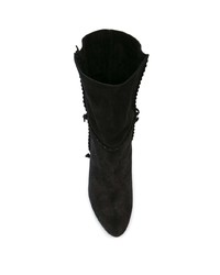 schwarze Wildleder mittelalte Stiefel von Saint Laurent