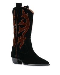 schwarze Wildleder mittelalte Stiefel von Gia Couture