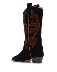 schwarze Wildleder mittelalte Stiefel von Gia Couture