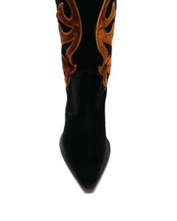 schwarze Wildleder mittelalte Stiefel von Gia Couture